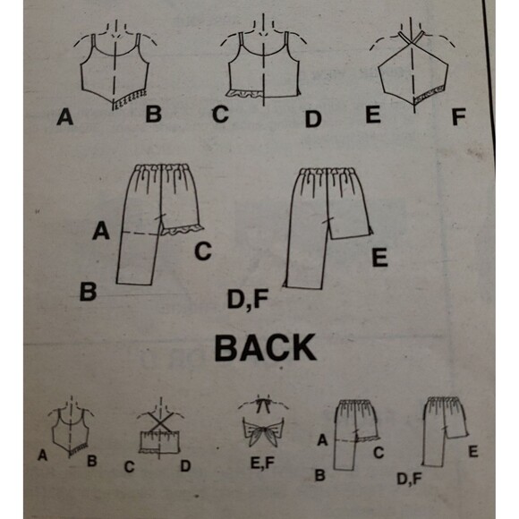 Girls Tops, Pull on Capri, Pants Shorts Used Sewing Pattern McCall's #3189 - Picture 2 of 5